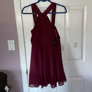 Burgundy Chiffon Dress
